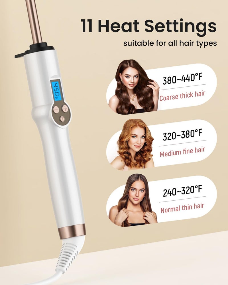 Hoson Small Curling Wand 3/8 Inch, Thin Curling Wand for Short Hair, 9mm Ceramic Long Barrel with Adjustable Temperature - Image 5